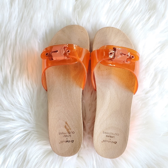 Dr Scholl's X Urban Outfitters Jelly Sandals 8/38 Adjustable Buckle Orange - Picture 2 of 9